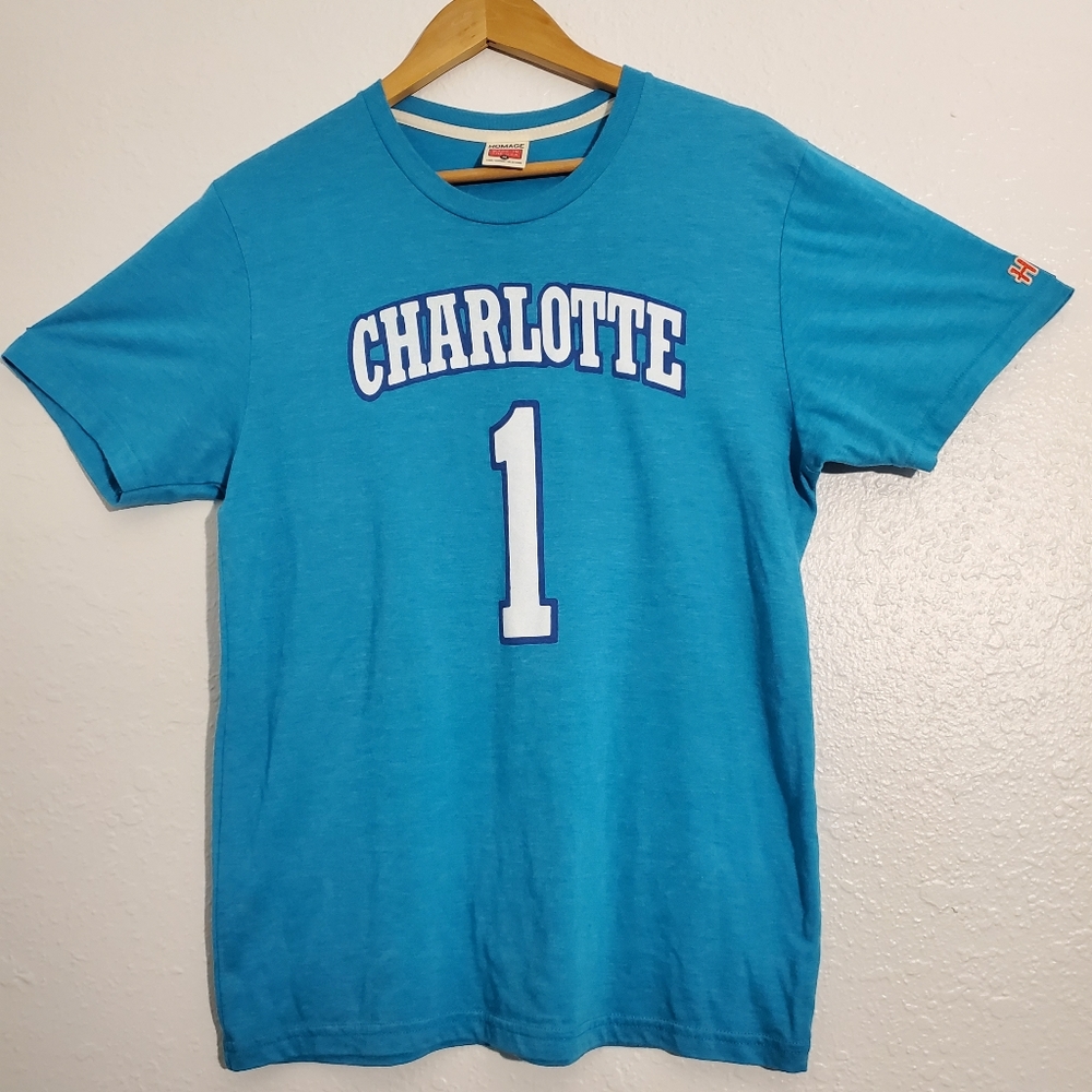 Homage Retro Charlotte Hornets Mugsy Bogues T-Shirt